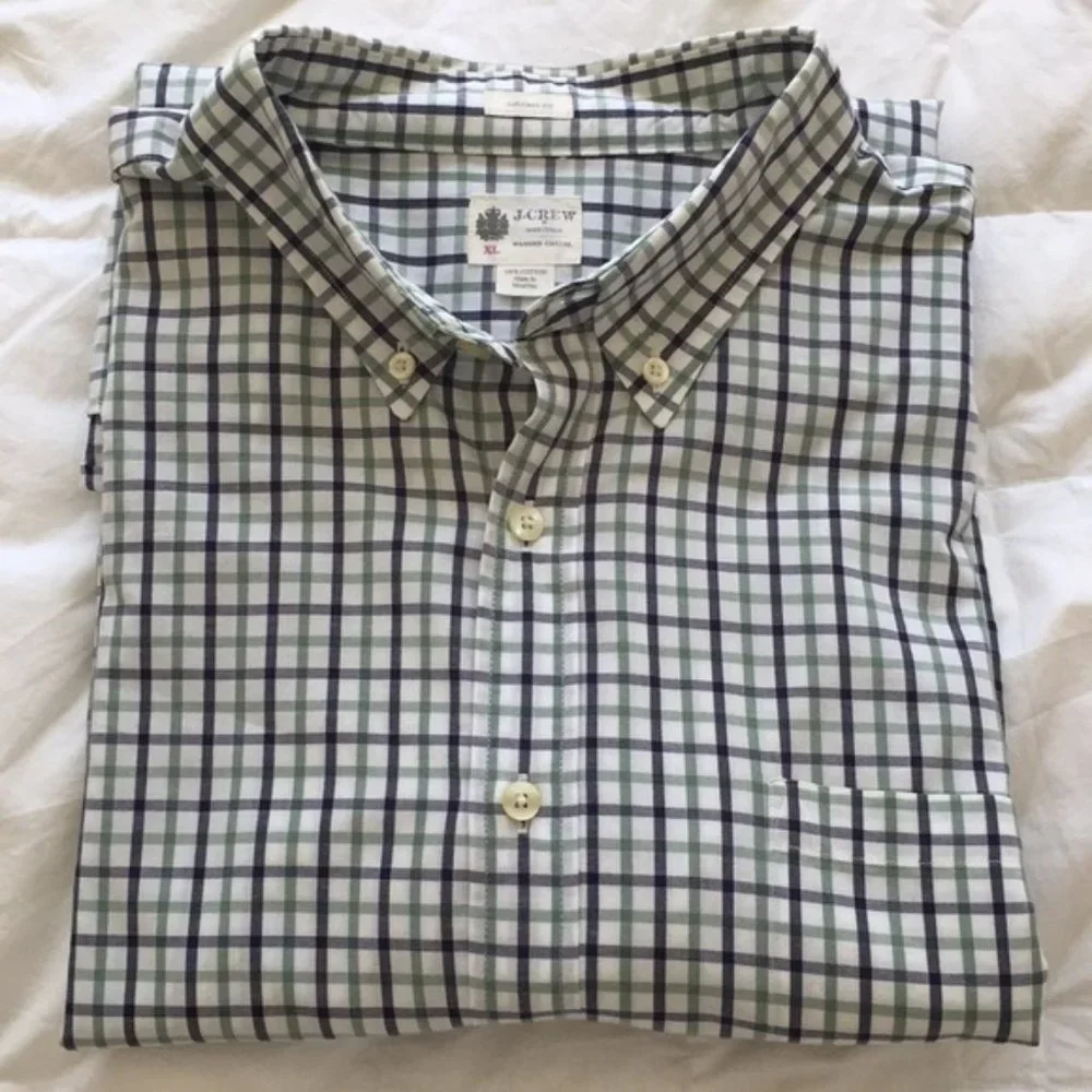 J.Crew Men's Checked Button Down Long Sleeve Shirt